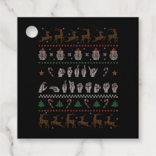 Merry Christmas - ASL American Sign Language II Favour Tags