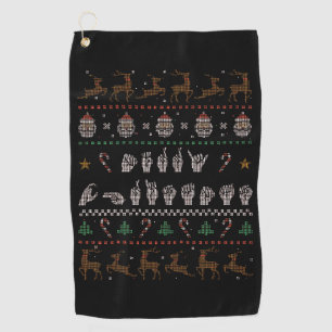 Merry Christmas - ASL American Sign Language II Golf Towel