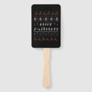 Merry Christmas - ASL American Sign Language II Hand Fan