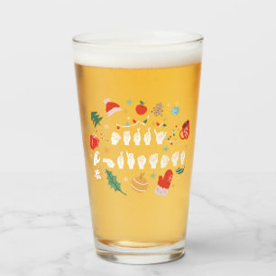 Merry Christmas - ASL American Sign Language III Glass