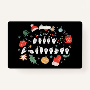 Merry Christmas - ASL American Sign Language III ID Badge