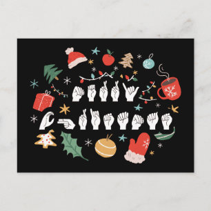 Merry Christmas - ASL American Sign Language III Postcard