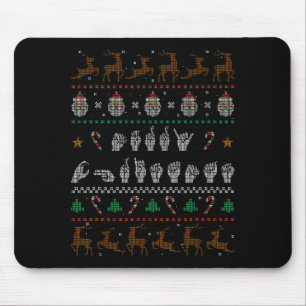 Merry Christmas Asl Sign Language Deaf Pride Sped  Mouse Mat