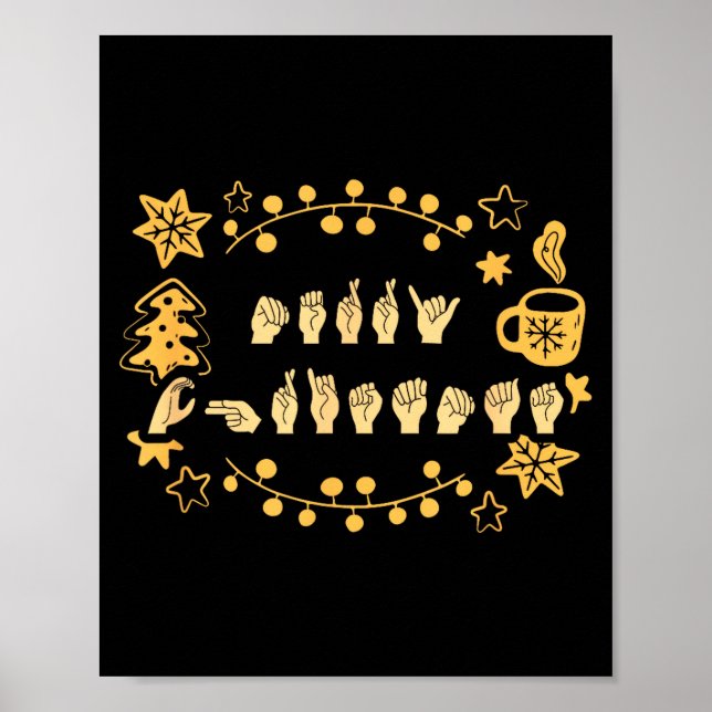 Merry Christmas Asl Sign Language Deaf Sped Women  (Front)