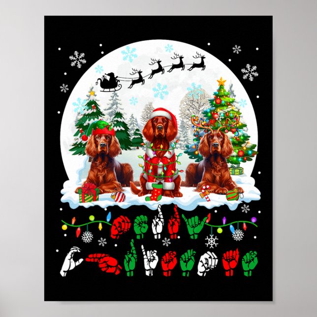 Merry Christmas Asl Sign Language Three Santa Iris (Front)