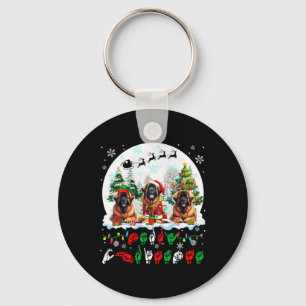 Merry Christmas Asl Sign Language Three Santa Leon Key Ring