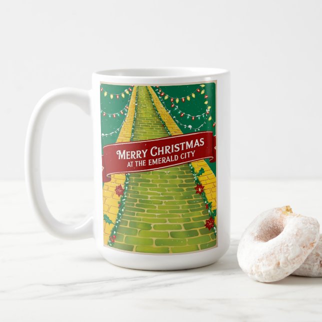 Merry Christmas at Emerald City  Coffee Mug (With Donut)