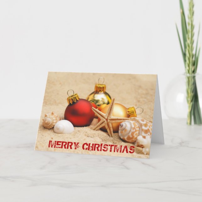 Merry Christmas At the Beach Holiday Card (Front)