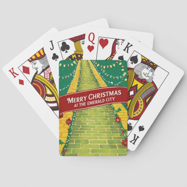 Merry Christmas at the Emerald City  Playing Cards (Back)