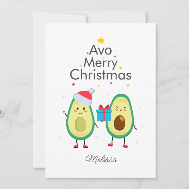 Merry Christmas Avocado Gag Holiday Greetings (Front)
