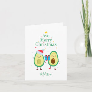 Merry Christmas Avocado Personalised Illustration  Note Card
