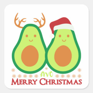 Merry Christmas Avocado  Square Sticker
