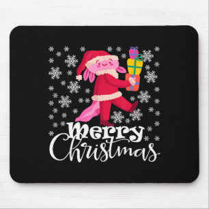 Merry Christmas Axolotl Funny Christmas Snowflakes Mouse Mat