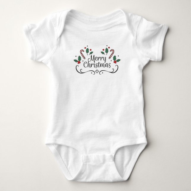 Merry Christmas Baby Bodysuit (Front)