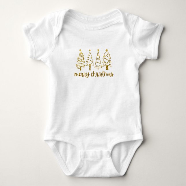 Merry Christmas   Baby  Bodysuit (Front)