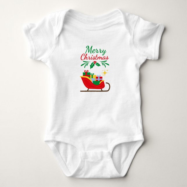 Merry Christmas  Baby Bodysuit (Front)