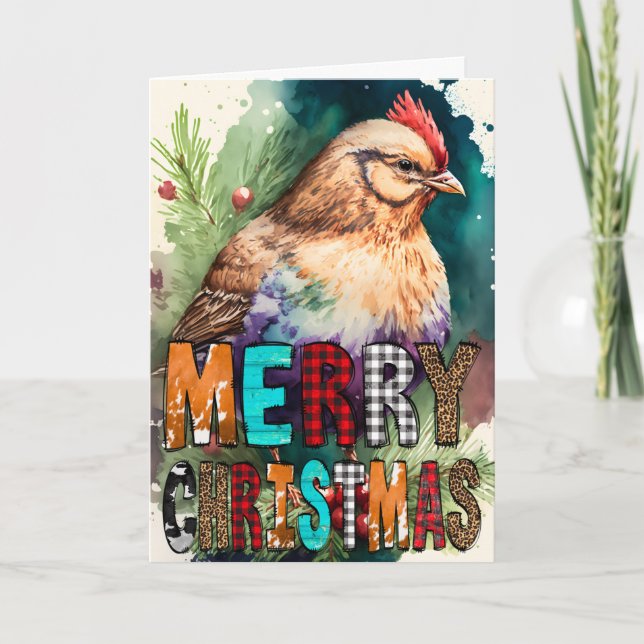 Merry Christmas Baby Chicken Card (Front)