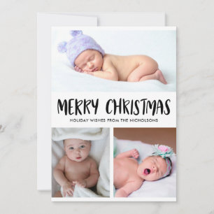 Merry Christmas Baby First Christmas Photo Holiday Card
