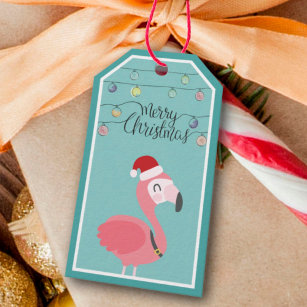 Flamingo christmas gift tags clearance