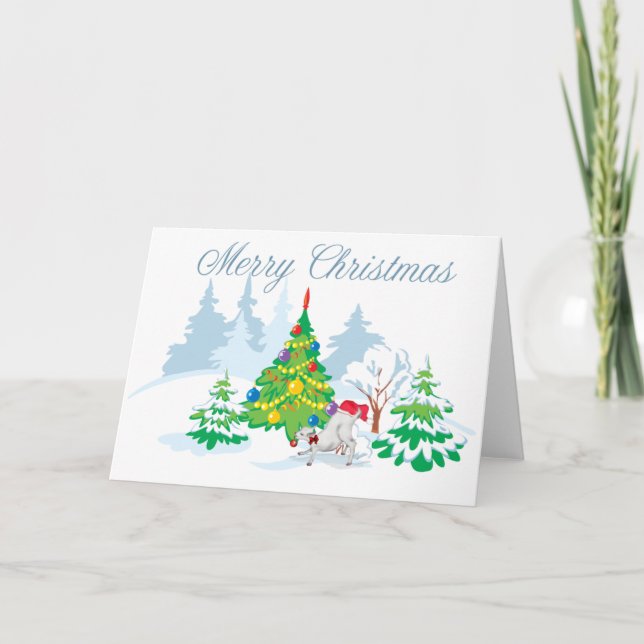 Merry Christmas Baby Goat Holiday Card (Front)