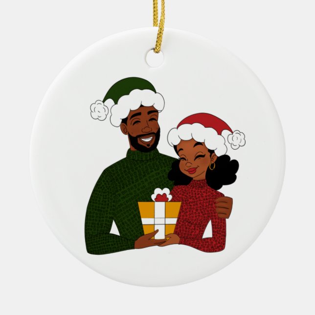Merry Christmas Baby Green and Red Ceramic Tree Decoration (Front)