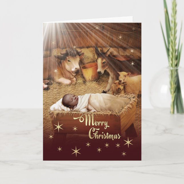 Merry Christmas. Baby Jesus Christmas Cards (Front)