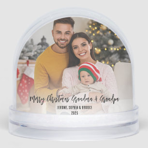 Merry Christmas Baby Photos Grandma Grandpa Snowglobe