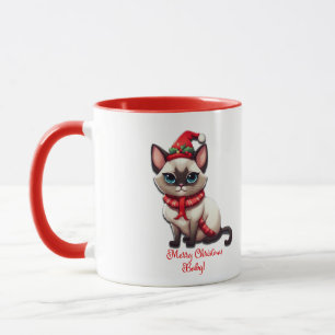 Merry Christmas Baby Sultry Siamese Cat Coffee Mug