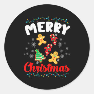 Merry Christmas Bakers With Cookies - Merry Christ Classic Round Sticker