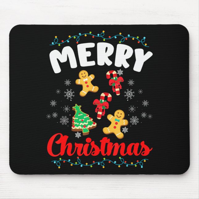 Merry Christmas Bakers With Cookies - Merry Christ Mouse Mat (Front)