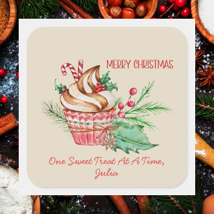 Merry Christmas Baking Label Square Sticker