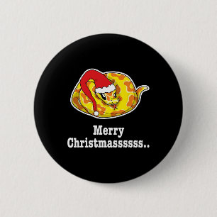 Merry Christmas Ball Python Tee Snake Lover 6 Cm Round Badge