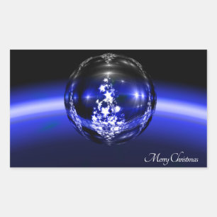 Merry christmas ball rectangular sticker