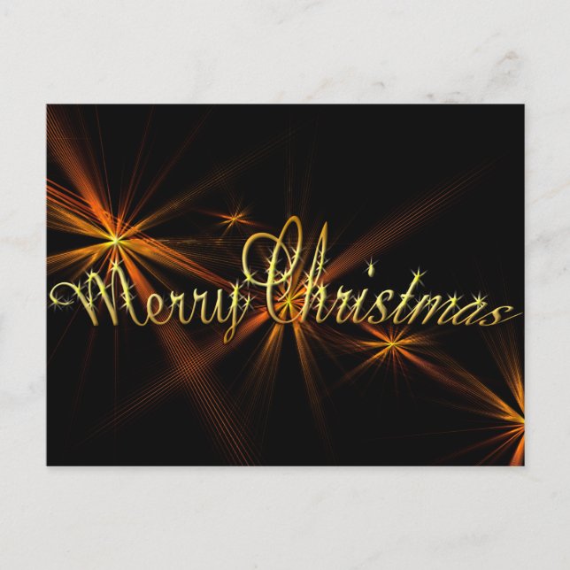 Merry Christmas Banner on Black - Holiday (Front)