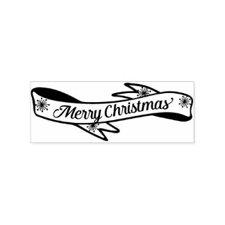 Merry Christmas Banner Rubber Stamp