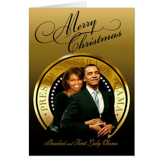 Merry Christmas Barack and Michelle Obama Card