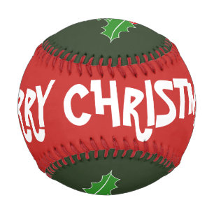 Merry Christmas baseball gift with custom name