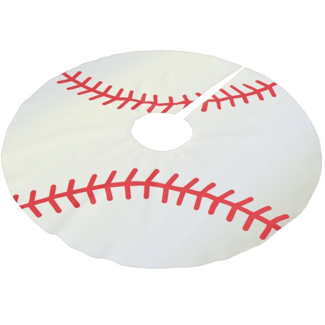 Merry Christmas  Baseball Lovers Brushed Polyester Tree Skirt (Angled)