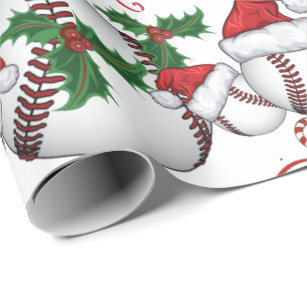Merry Christmas Baseball  Santa Wrapping Paper