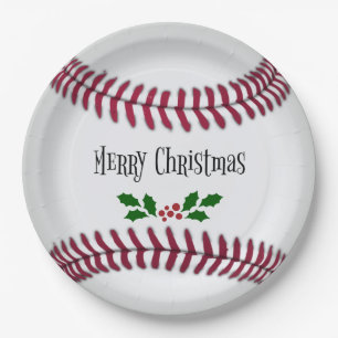 Merry Christmas, Baseball-Theme, Paper Plate