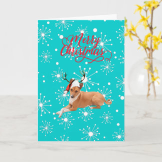 Merry Christmas Basenji Dog Card