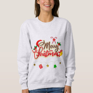 Merry Christmas Basic Sweatshirt in Ash Colour