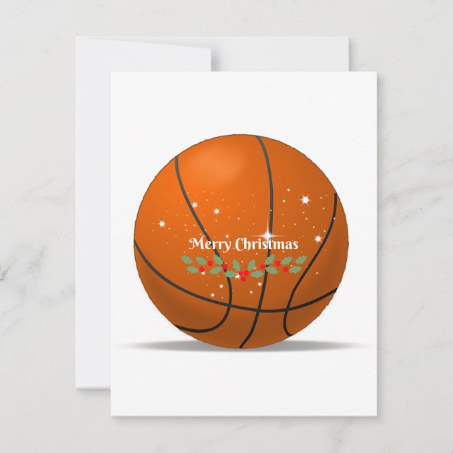 Merry Christmas Basketball Holiday Card (Front)