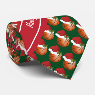 Merry Christmas Basketball Tie