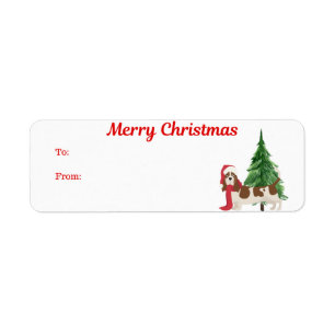Merry Christmas Bassett Hound Labels Gift