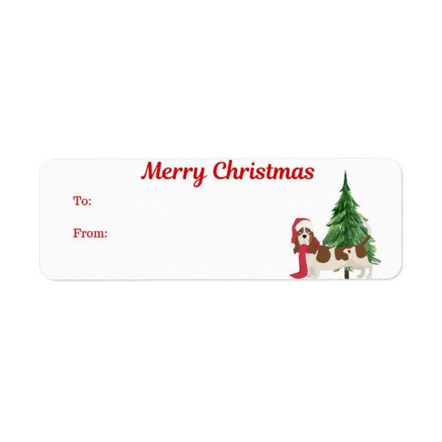 Merry Christmas Bassett Hound Labels Gift  (Front)