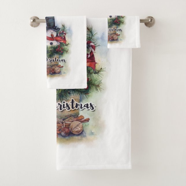 Merry Christmas  Bath Towel Set (Insitu)
