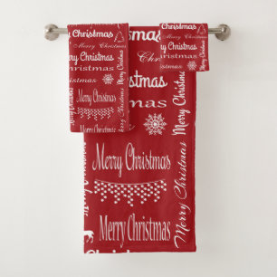 Merry Christmas Bath Towel Set