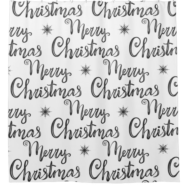 Merry Christmas Bathroom Curtain  (Front)