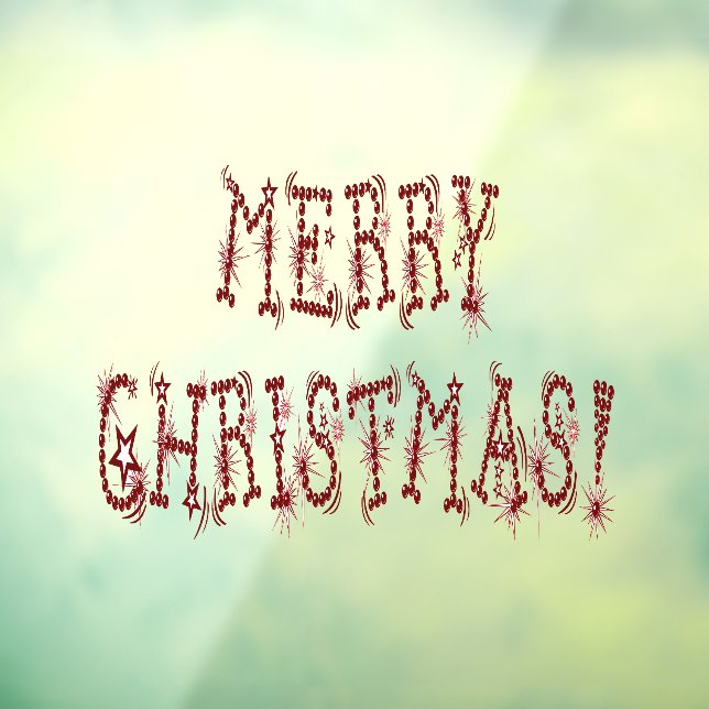 Merry Christmas Baubles Stars Home & Store Vinyl Window Cling (Sheet 3)